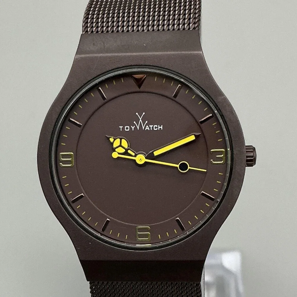 ToyWatch Womens Watch 28mm Brown Dial Mesh Stainless Steel New Battery